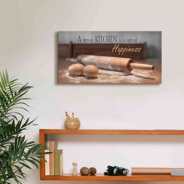 A Messy Kitchen is a Sign of Happiness  by Lori Deiter, Canvas Wall Art Hot on Sale