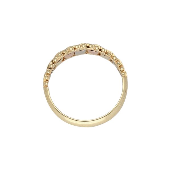 Anillo boleado en oro tres tonos 14 kilates. Online now