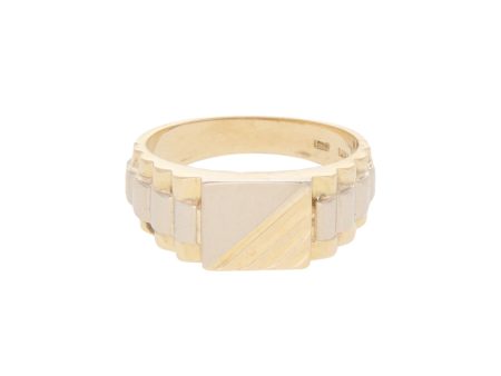 Anillo tipo sello en oro dos tonos 14 kilates. For Discount