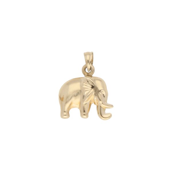 Dije diseño especial motivo elefante en oro amarillo 14 kilates. Supply