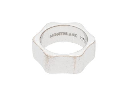 Argolla diseño especial firma Montblanc en oro blanco 18 kilates. Cheap