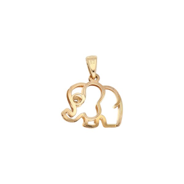 Dije diseño especial motivo elefante con circonia en oro amarillo 14 kilates. Online