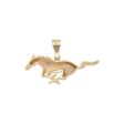 Dije liso motivo caballo en oro amarillo 14 kilates. Online Sale