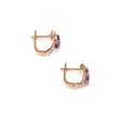 Aretes articulados con diamantes y amatistas en oro rosa 14 kilates. Discount