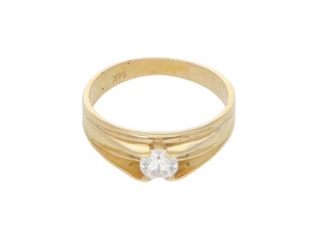 Anillo solitario con sintético en oro amarillo 14 kilates. For Discount