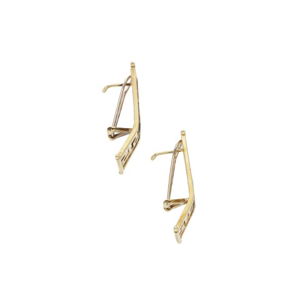 Aretes calados motivo grecas en oro amarillo 14 kilates. For Discount