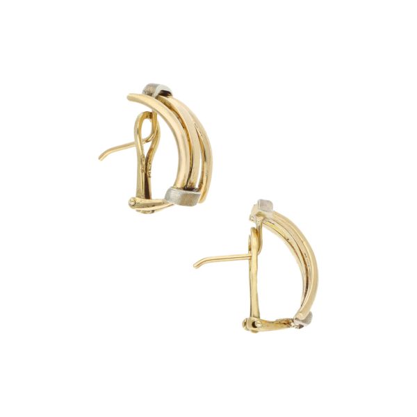 Aretes acanalados en oro amarillo 14 kilates. Supply