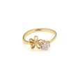 Anillo calado motivo flor con circonias en oro amarillo 14 kilates. Online Hot Sale