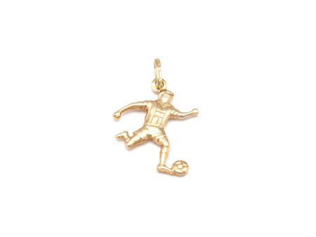 Dije diseño especial motivo jugador de futbol soccer en oro amarillo 14 kilates. Online Hot Sale