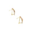 Aretes boleados en oro tres tonos 18 kilates. Cheap