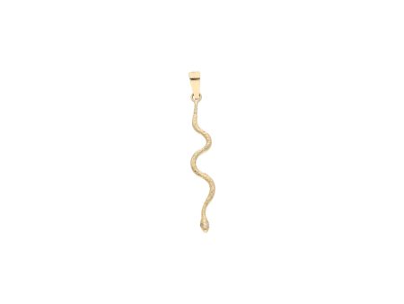 Dije labrado motivo serpiente con circonias en oro amarillo 14 kilates. Hot on Sale