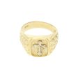 Anillo Barroco motivo crucifijo en oro amarillo 14 kilates. Online