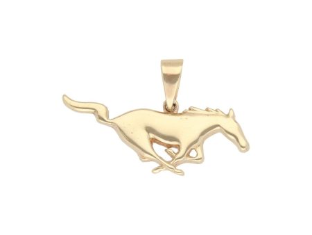 Dije liso motivo caballo en oro amarillo 14 kilates. Online Sale