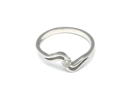 Anillo de compromiso con diamante en oro blanco 14 kilates. Cheap