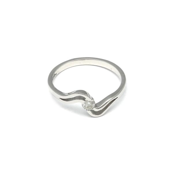 Anillo de compromiso con diamante en oro blanco 14 kilates. Cheap