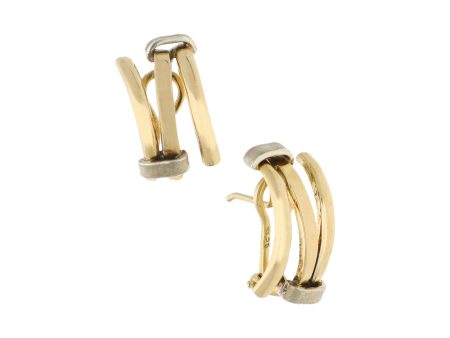 Aretes acanalados en oro amarillo 14 kilates. Supply