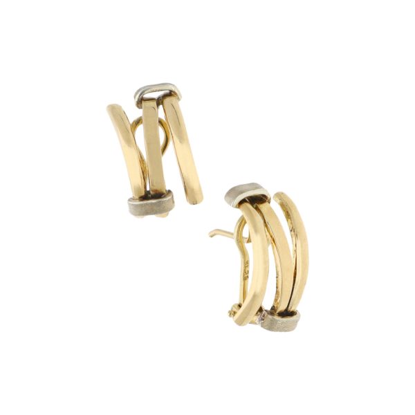 Aretes acanalados en oro amarillo 14 kilates. Supply