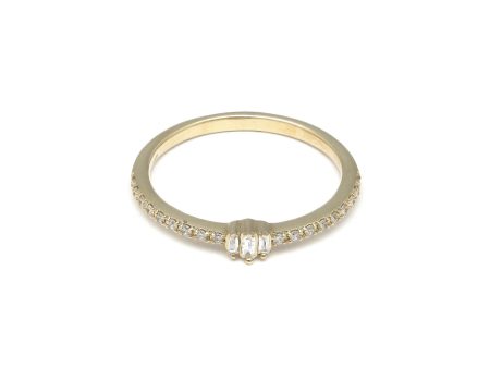 Anillo de compromiso con diamantes en oro amarillo 14 kilates. For Discount