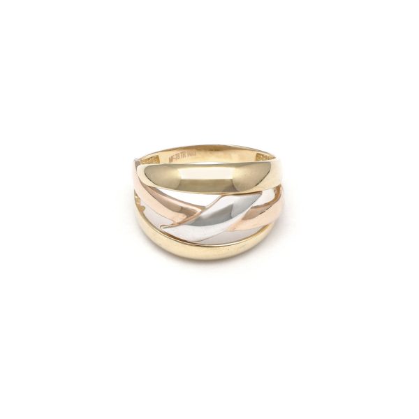 Anillo calado en oro tres tonos 14 kilates. Online