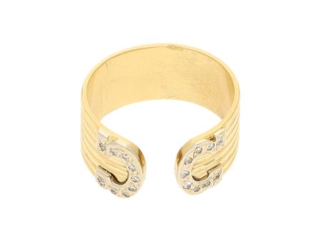 Anillo abierto con diamantes en oro amarillo 18 kilates. For Cheap