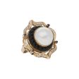 Anillo barroco con diamantes, perla, sinteticos en oro amarillo 14 kilates. Online Sale