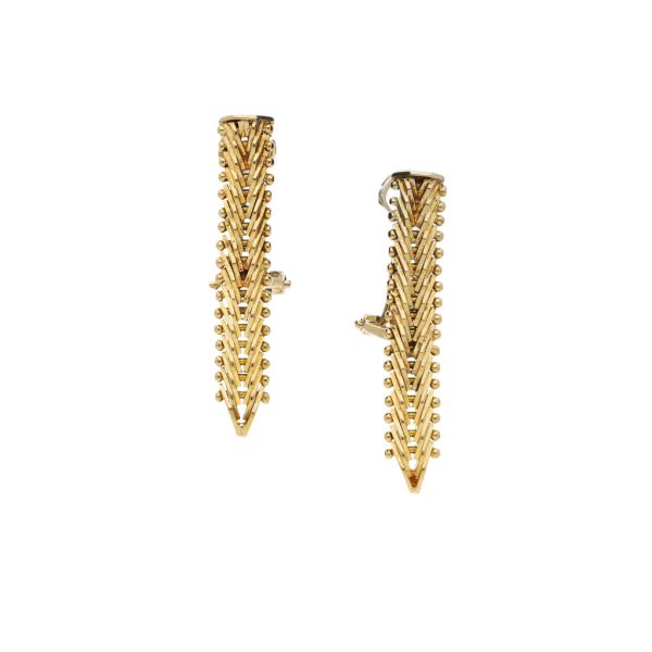 Aretes boleados en oro amarillo 18 kilates. Online Hot Sale