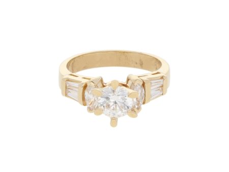 Anillo de compromiso con sinteticos en oro amarillo 14 kilates. Online Hot Sale