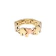 Anillo articulado motivo elefantes en oro tres tonos 14 kilates. Online Hot Sale