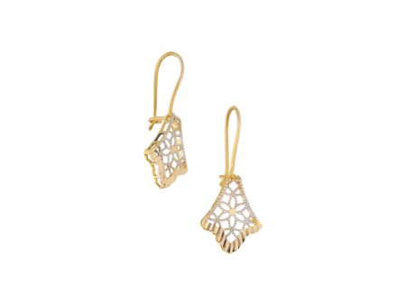 Aretes calados en oro amarillo 18 kilates. For Cheap