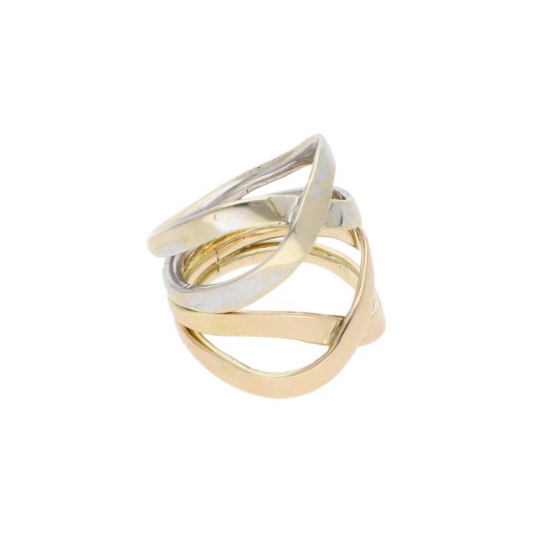 Anillo calado en oro dos tonos 14 kilates. Online Hot Sale