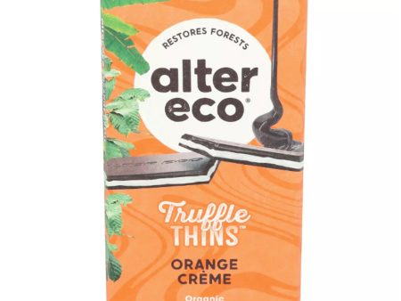 Alter Eco Truffle Thins Orange Creme Dark Chocolate Bar (84g) on Sale