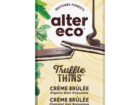 Alter Eco Truffle Thins Creme Brulee Dark Chocolate Bar (84g) Online Sale