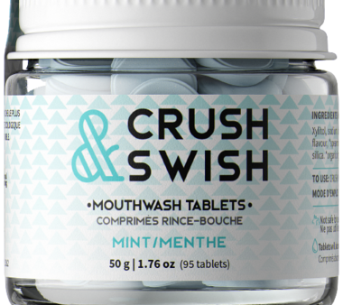 Crush & Swish Mouthwash Tablets Mint (95 Tablets) Online Sale